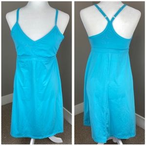 ATHLETA SKY BLUE SWIM SUMMER DRESS W BUILT IN BRA